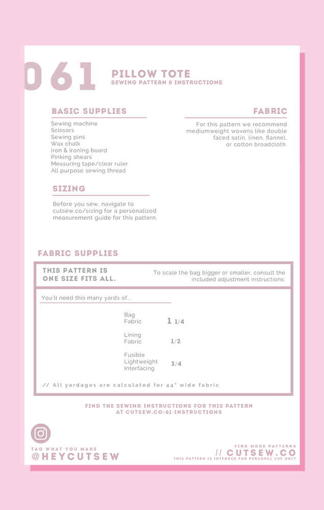 061 // PILLOW TOTE (ONLINE ORDER ONLY)