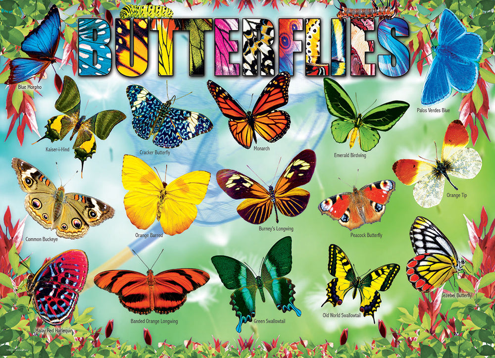 Puzzle: Educational Charts for Kids - Garden Butterflies (ONLINE ORDER ONLY)