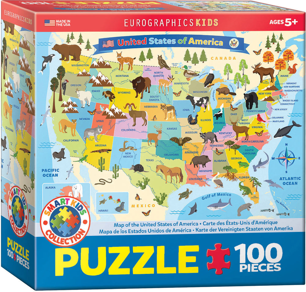 Puzzle: Educational Charts for Kids - Illustrated Map of the United States of America (ONLINE ORDER ONLY)