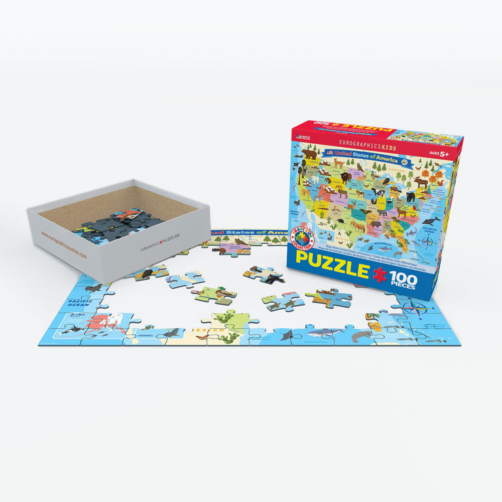 Puzzle: Educational Charts for Kids - Illustrated Map of the United States of America (ONLINE ORDER ONLY)