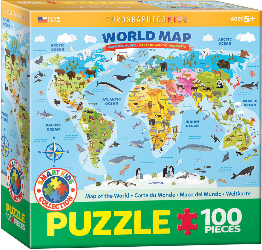 Puzzle: Educational Charts for Kids - Illustrated Map of the World (ONLINE ORDER ONLY)