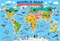 Puzzle: Educational Charts for Kids - Illustrated Map of the World (ONLINE ORDER ONLY)