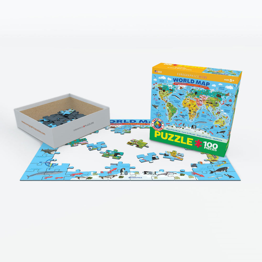 Puzzle: Educational Charts for Kids - Illustrated Map of the World (ONLINE ORDER ONLY)