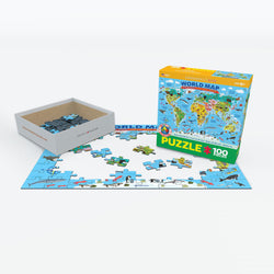 Puzzle: Educational Charts for Kids - Illustrated Map of the World (ONLINE ORDER ONLY)