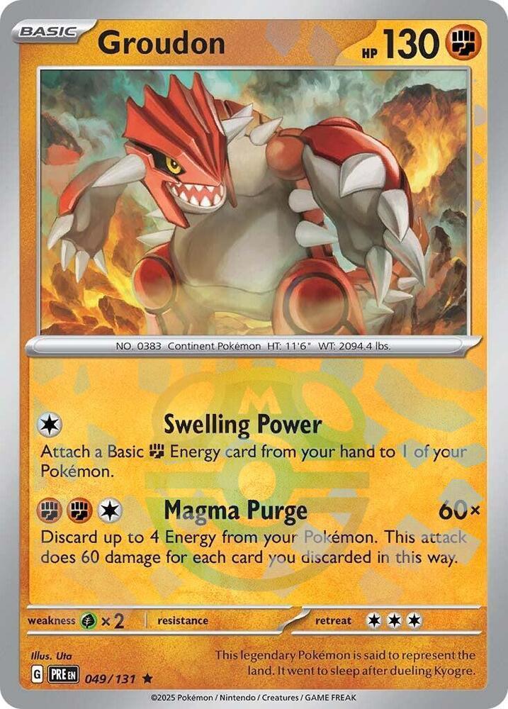 Groudon (049/131) (Master Ball Pattern) [Scarlet & Violet: Prismatic Evolutions] (Online Only)