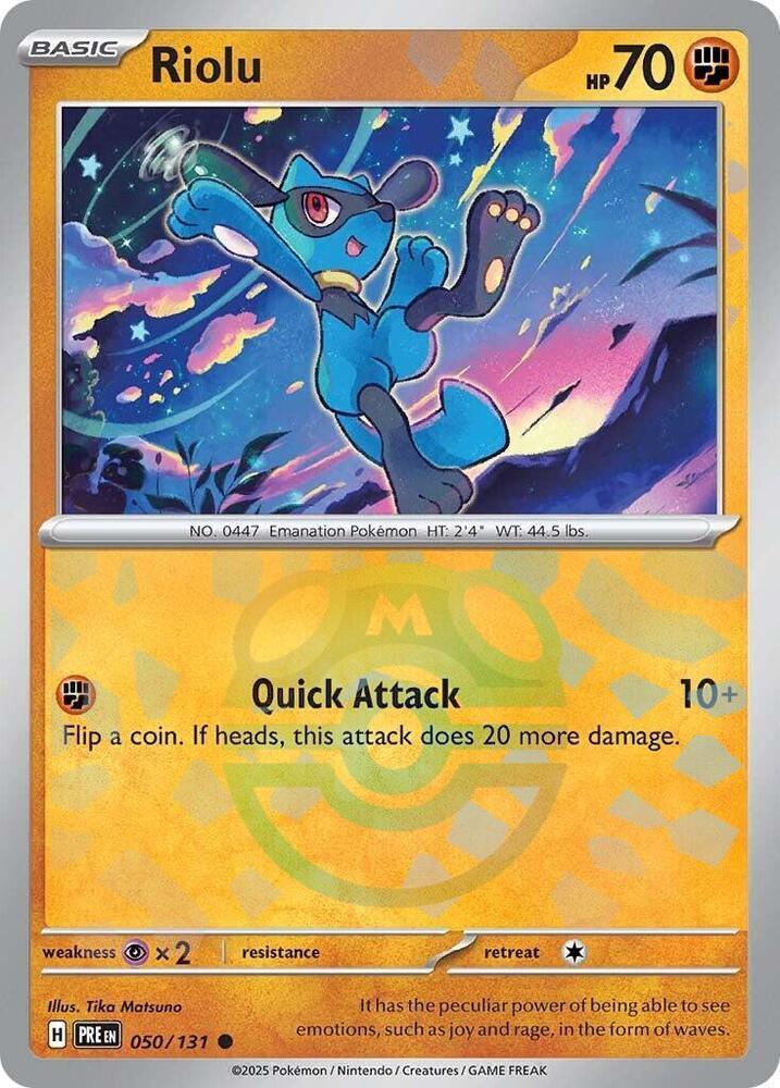 Riolu (050/131) (Master Ball Pattern) [Scarlet & Violet: Prismatic Evolutions] (Online Only)