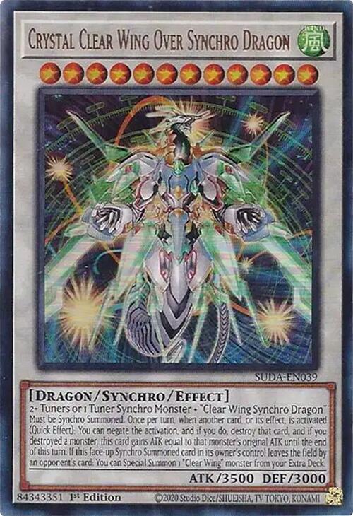 Crystal Clear Wing Over Synchro Dragon [SUDA-EN039] Ultra Rare (ONLINE ORDER ONLY)