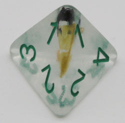 Brave Heart Dice Clear Dice w/ Flowers Foil  Green 7-Dice Set Rpg (Online Only)