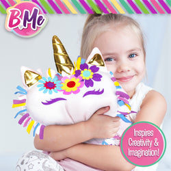 B Me DIY Unicorn Pillow Kit for Girls - No Sew Unicorn Throw Pillow - BM-DIYUNIPILL-61427 (ONLINE ORDER ONLY)
