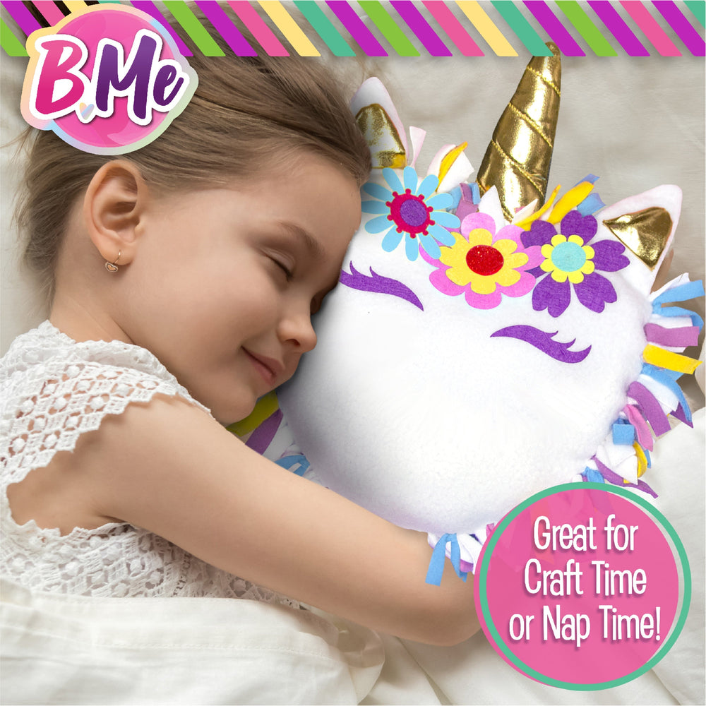 B Me DIY Unicorn Pillow Kit for Girls - No Sew Unicorn Throw Pillow - BM-DIYUNIPILL-61427 (ONLINE ORDER ONLY)