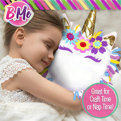 B Me DIY Unicorn Pillow Kit for Girls - No Sew Unicorn Throw Pillow - BM-DIYUNIPILL-61427 (ONLINE ORDER ONLY)