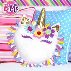 B Me DIY Unicorn Pillow Kit for Girls - No Sew Unicorn Throw Pillow - BM-DIYUNIPILL-61427 (ONLINE ORDER ONLY)