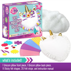 B Me DIY Unicorn Pillow Kit for Girls - No Sew Unicorn Throw Pillow - BM-DIYUNIPILL-61427 (ONLINE ORDER ONLY)