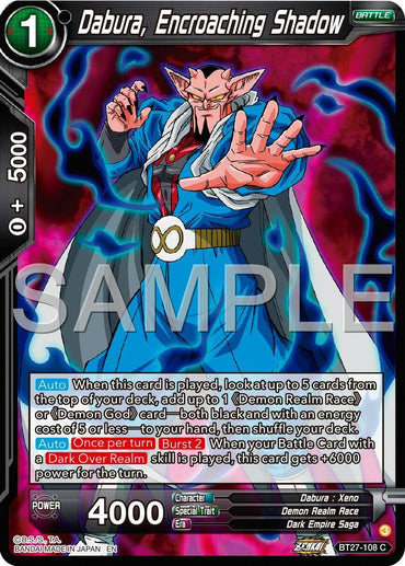 Dabura, Encroaching Shadow (BT27-108) [History of Z] (ONLINE ORDER ONLY)