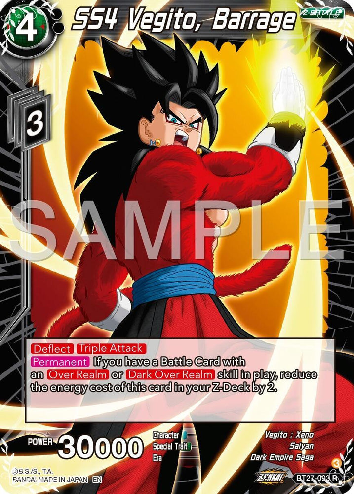 SS4 Vegito, Barrage (BT27-093) [History of Z] (ONLINE ORDER ONLY)