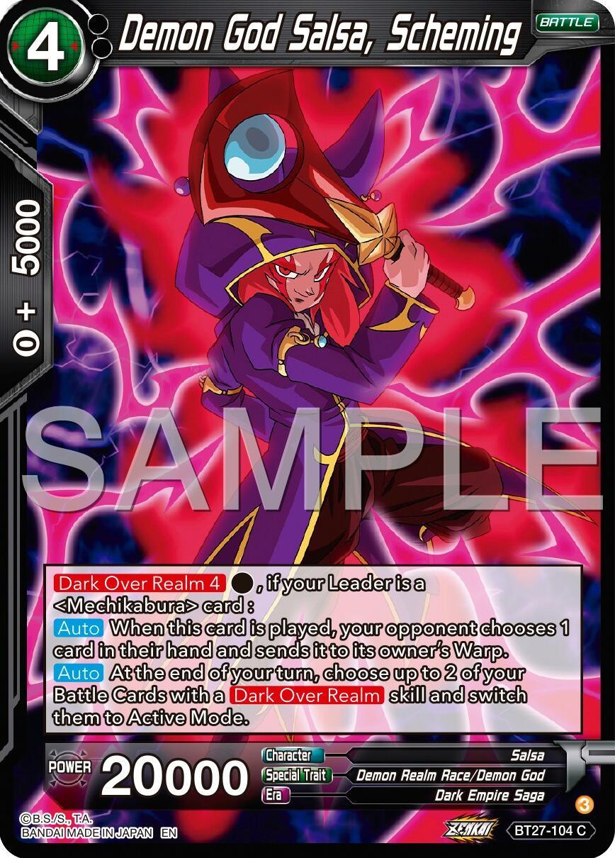 Demon God Salsa, Scheming (BT27-104) [History of Z] (ONLINE ORDER ONLY)