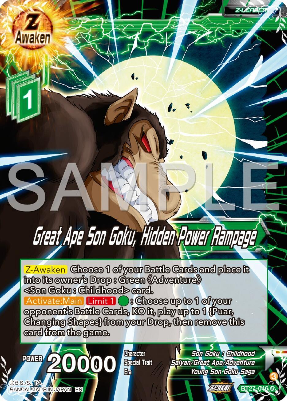 Great Ape Son Goku, Hidden Power Rampage (BT27-046) [History of Z] (ONLINE ORDER ONLY)