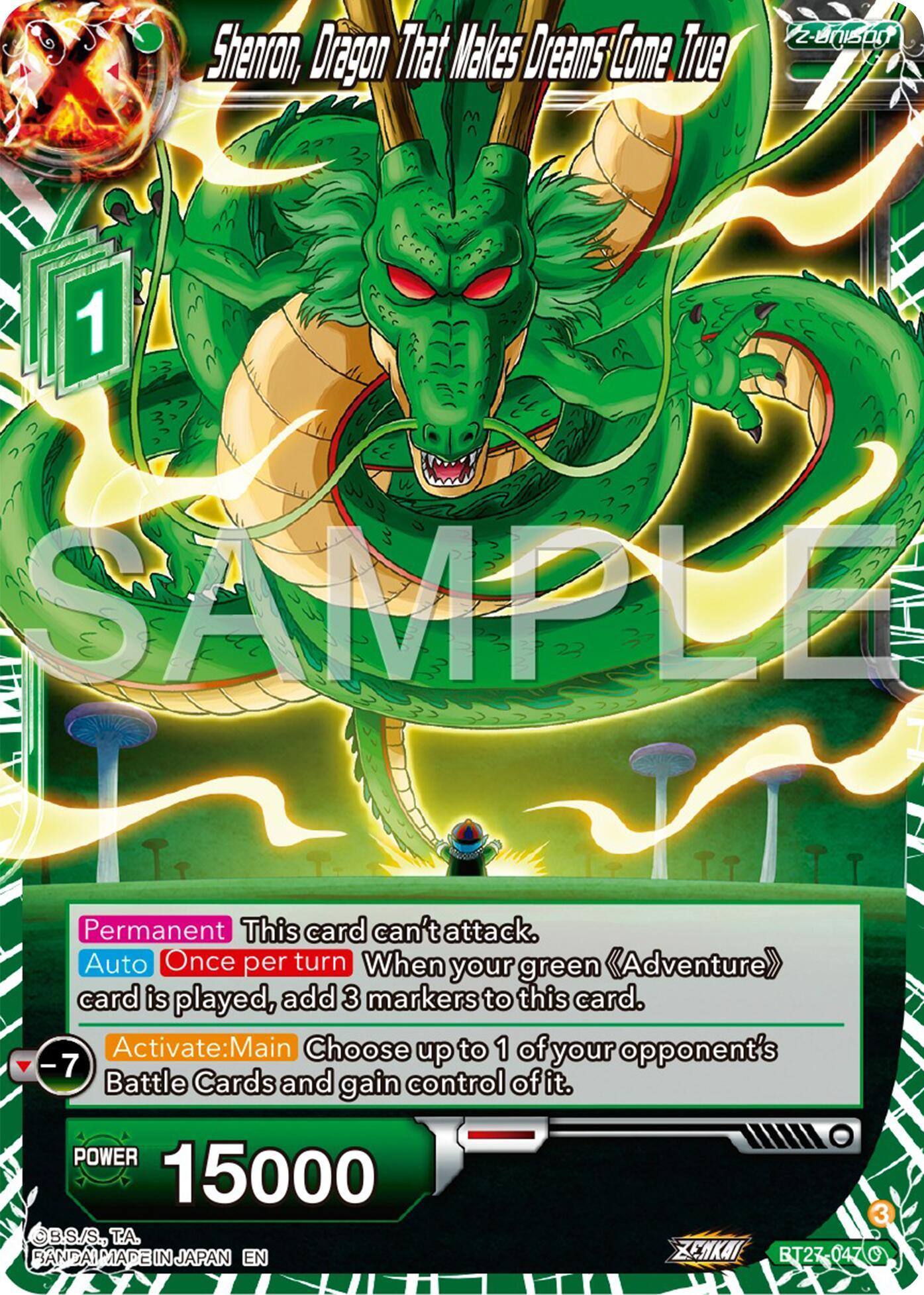 Shenron, Dragon That Makes Dreams Come True (BT27-047) [History of Z] (ONLINE ORDER ONLY)