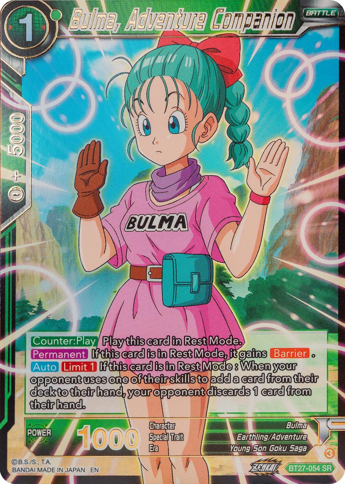 Bulma, Adventure Companion (BT27-054) [History of Z] (ONLINE ORDER ONLY)