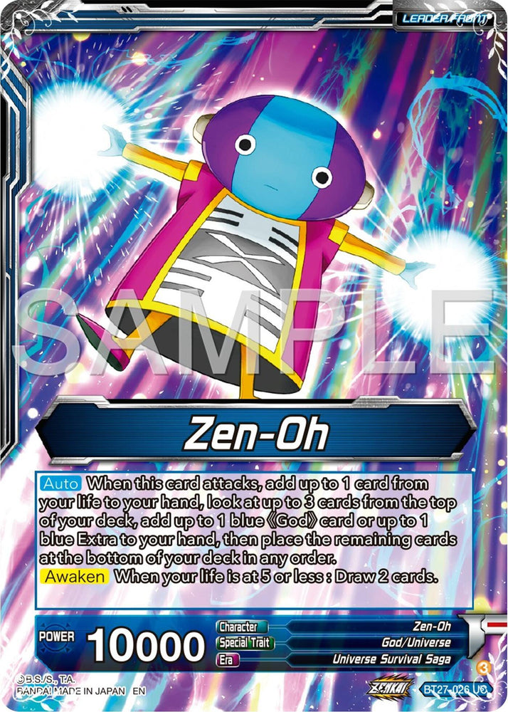 Zen-Oh // Zen-Oh, One Who Wipes Away (BT27-026) [History of Z] (ONLINE ORDER ONLY)