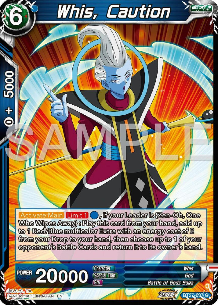Whis, Caution (BT27-037) [History of Z] (ONLINE ORDER ONLY)