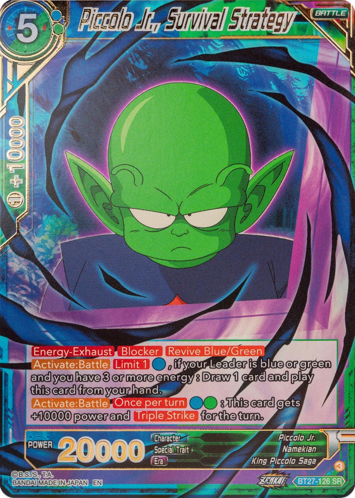 Piccolo Jr., Survival Strategy (BT27-126) [History of Z] (ONLINE ORDER ONLY)