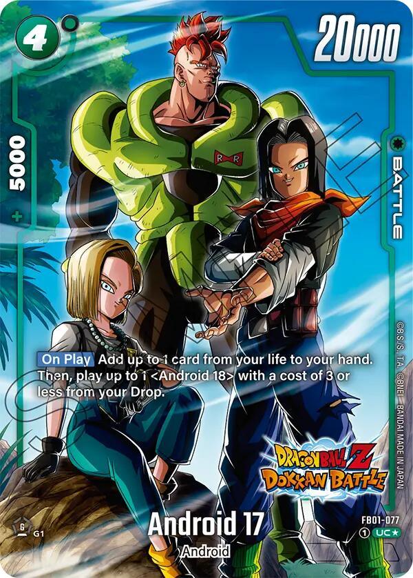 Android 17 (FB01-077) (Dragon Ball Z Dokkan Battle Alternate Art) [Awakened Pulse] (ONLINE ORDER ONLY)