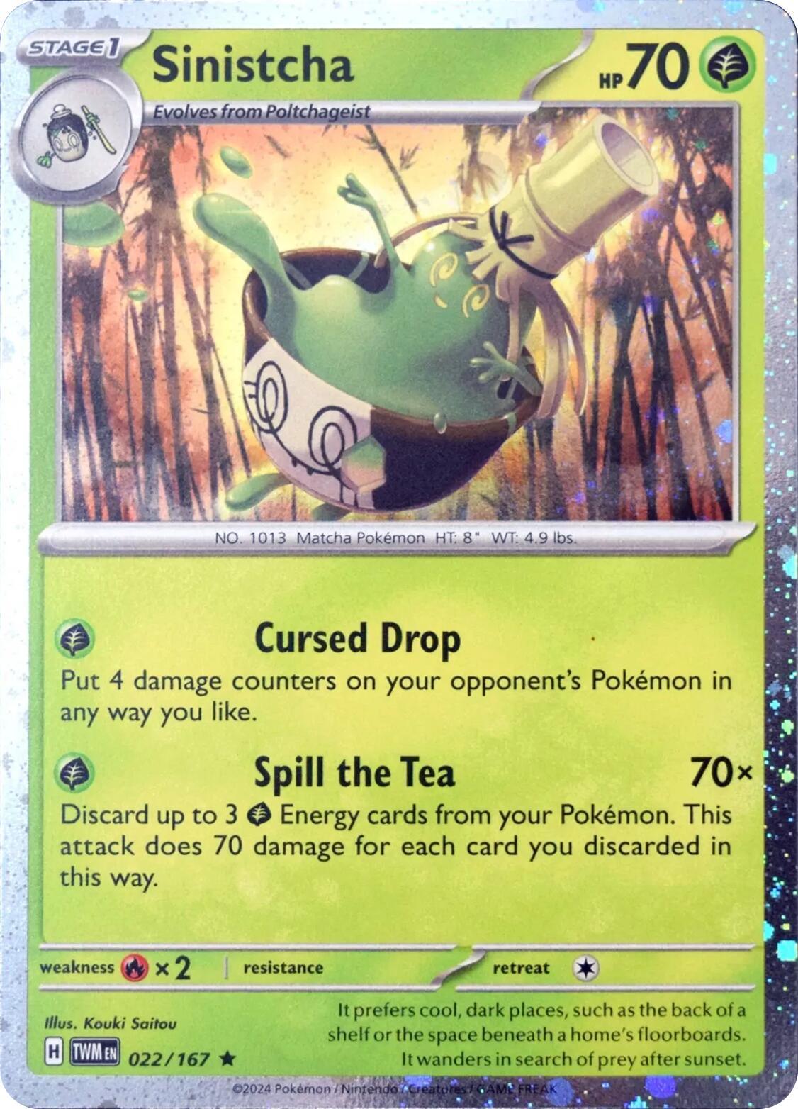 Sinistcha (022/167) (Cosmos Holo) [Scarlet & Violet: Twilight Masquerade] (ONLINE ORDER ONLY)