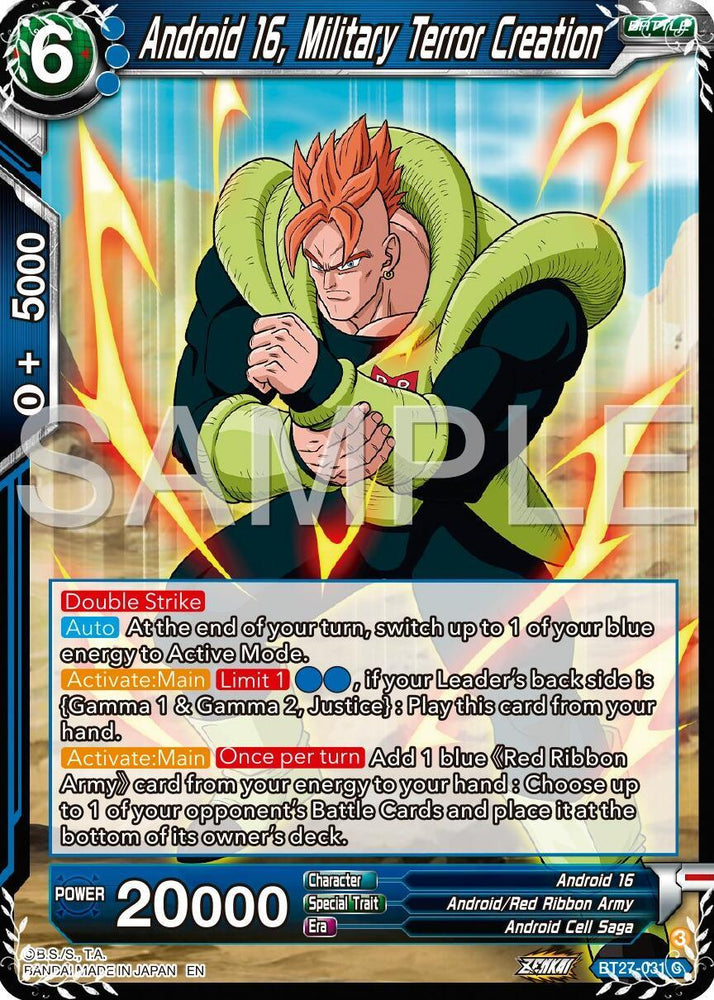 Android 16, Military Terror Creation (BT27-031) [History of Z] (ONLINE ORDER ONLY)