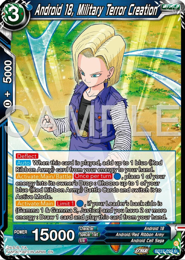 Android 18, Military Terror Creation (BT27-029) [History of Z] (ONLINE ORDER ONLY)