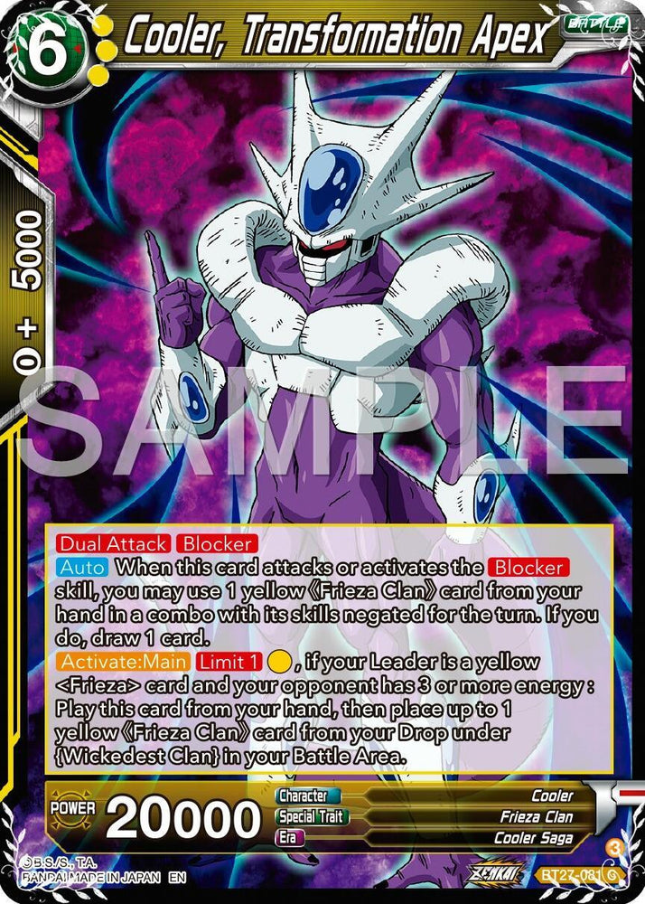 Cooler, Transformation Apex (BT27-081) [History of Z] (ONLINE ORDER ONLY)
