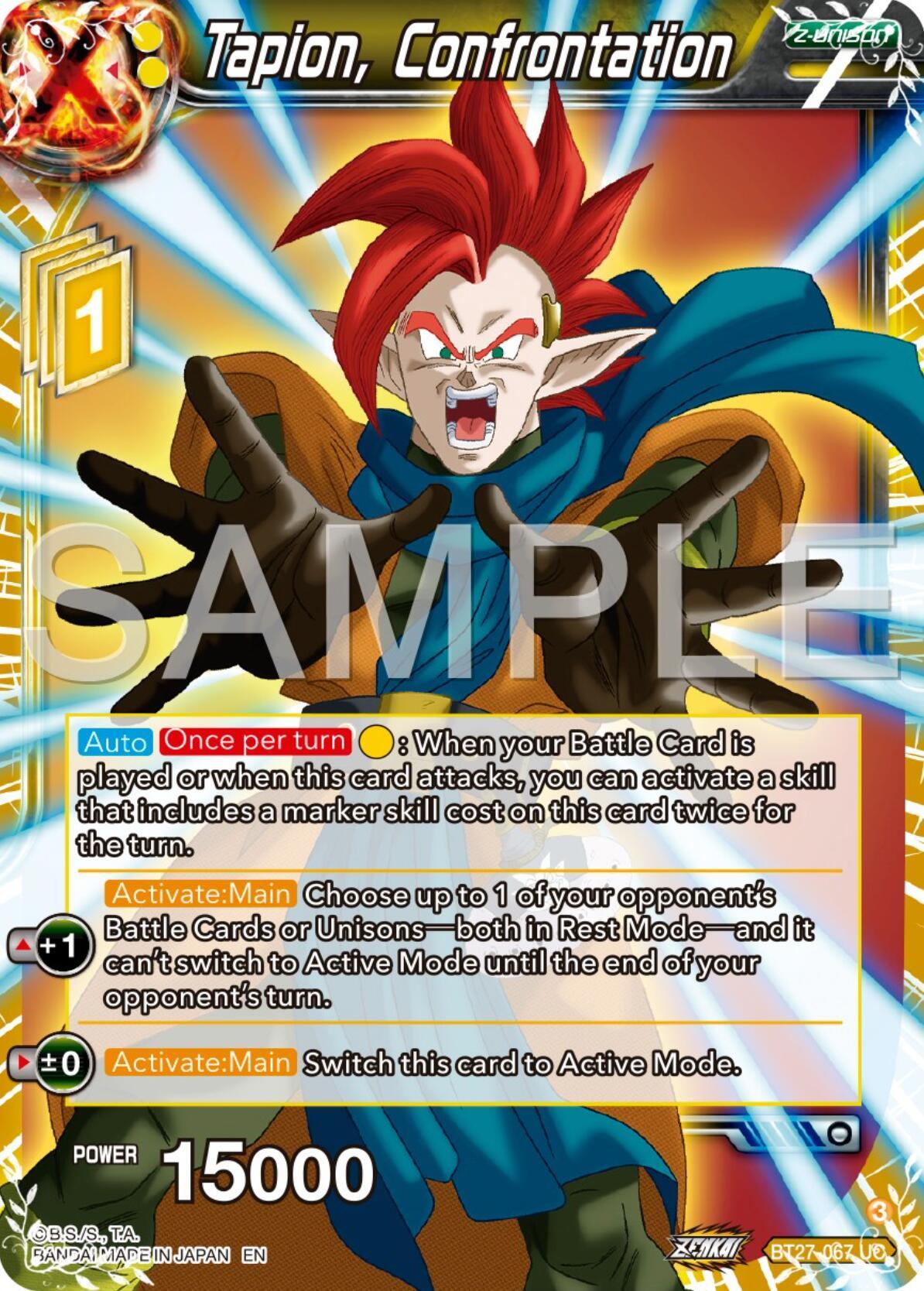 Tapion, Confrontation (BT27-067) [History of Z] (ONLINE ORDER ONLY)