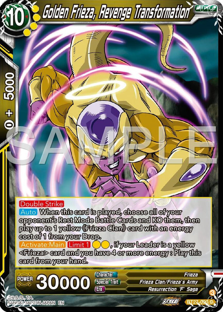 Golden Frieza, Revenge Transtormation (BT27-090) [History of Z] (ONLINE ORDER ONLY)