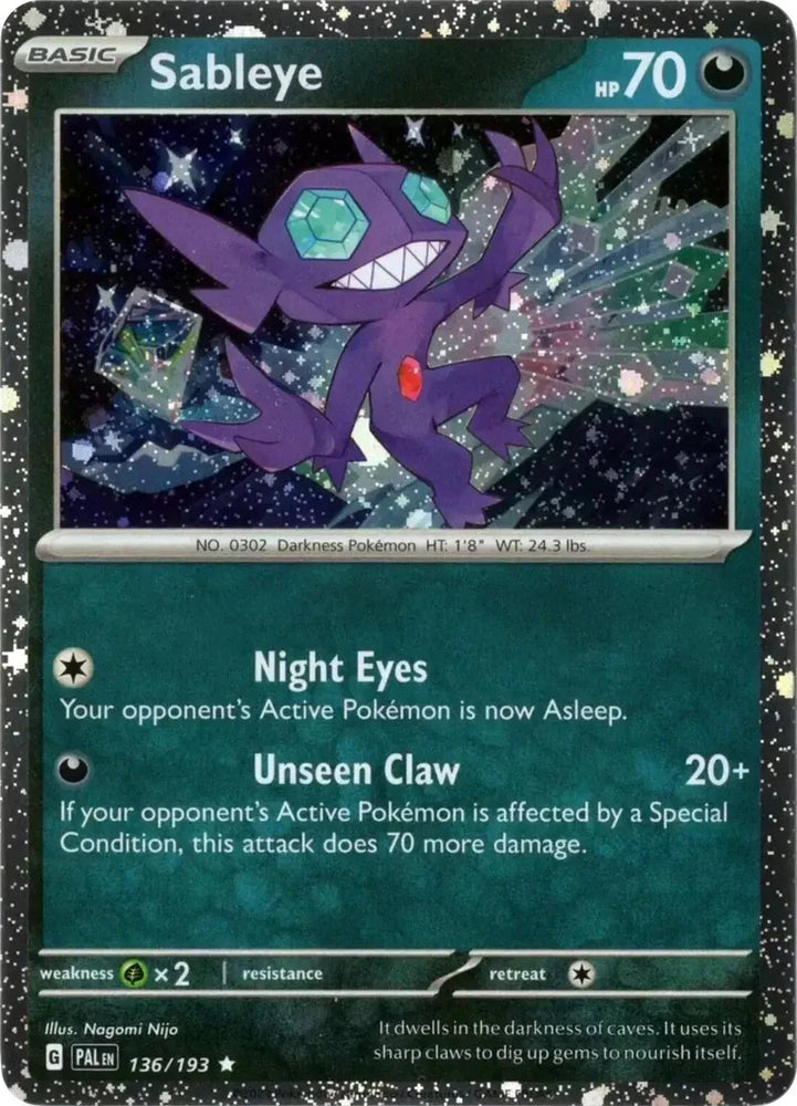 Sableye (136/193) (Cosmos Holo) [Scarlet & Violet: Paldea Evolved] (ONLINE ORDER ONLY)