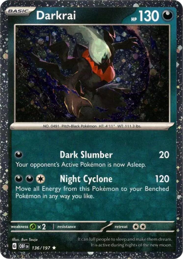 Darkrai (136/197) (Cosmos Holo) [Scarlet & Violet: Obsidian Flames] (ONLINE ORDER ONLY)