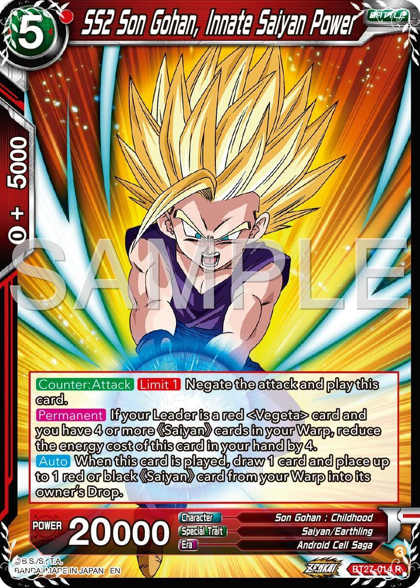 SS2 Son Gohan, Innate Saiyan Power (BT27-014) [History of Z] (ONLINE ORDER ONLY)