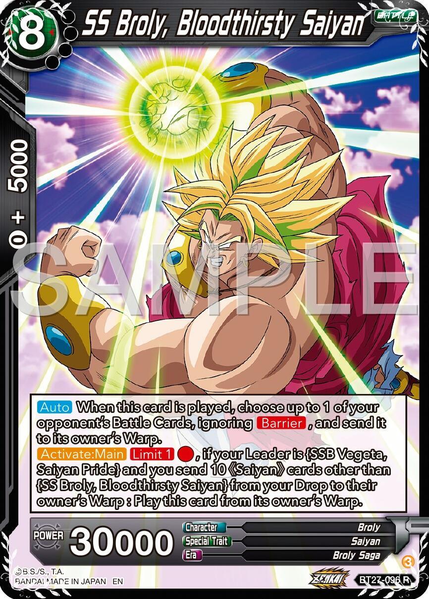 SS Broly, Bloodthirsty Saiyan (BT27-096) [History of Z] (ONLINE ORDER ONLY)