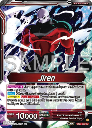 Jiren // Jiren, Warrior Standing Up for Justice (BT27-002) [History of Z] (ONLINE ORDER ONLY)