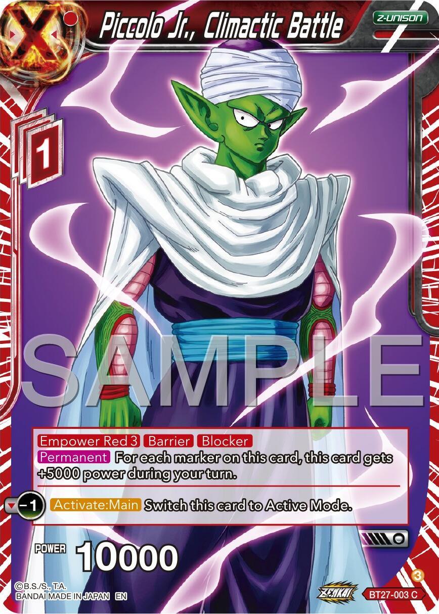 Piccolo Jr., Climactic Battle (BT27-003) [History of Z] (ONLINE ORDER ONLY)