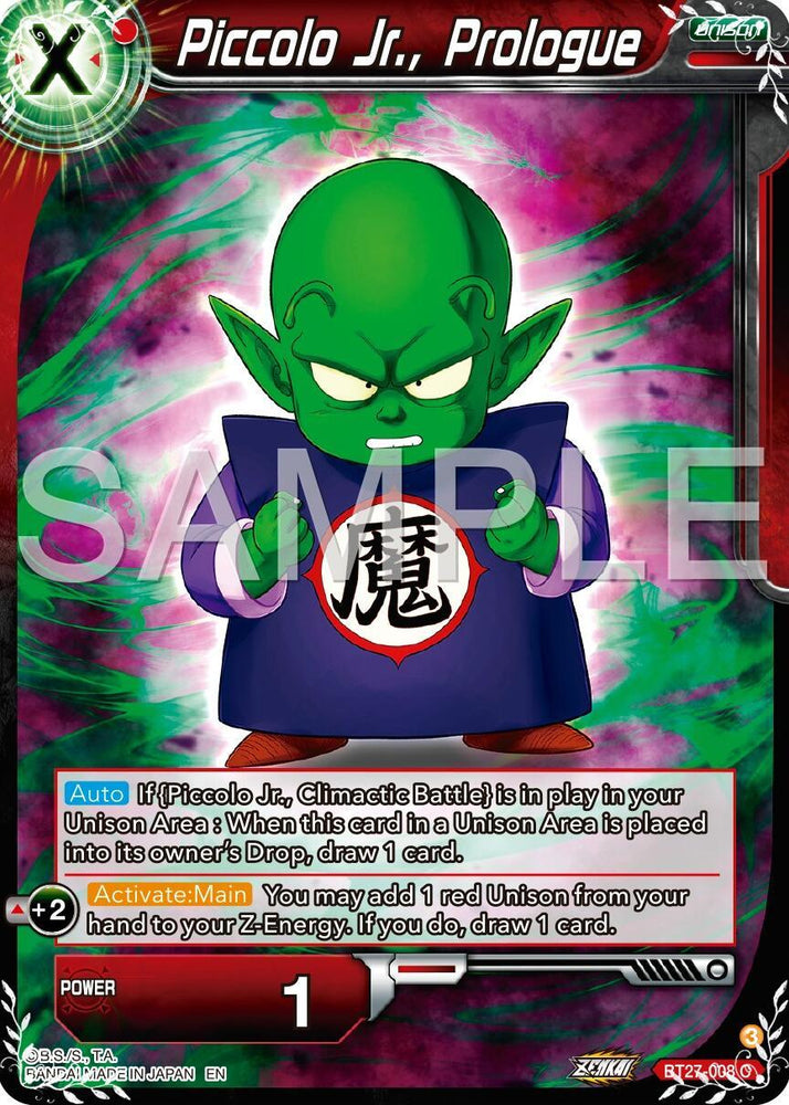 Piccolo Jr., Prologue (BT27-008) [History of Z] (ONLINE ORDER ONLY)