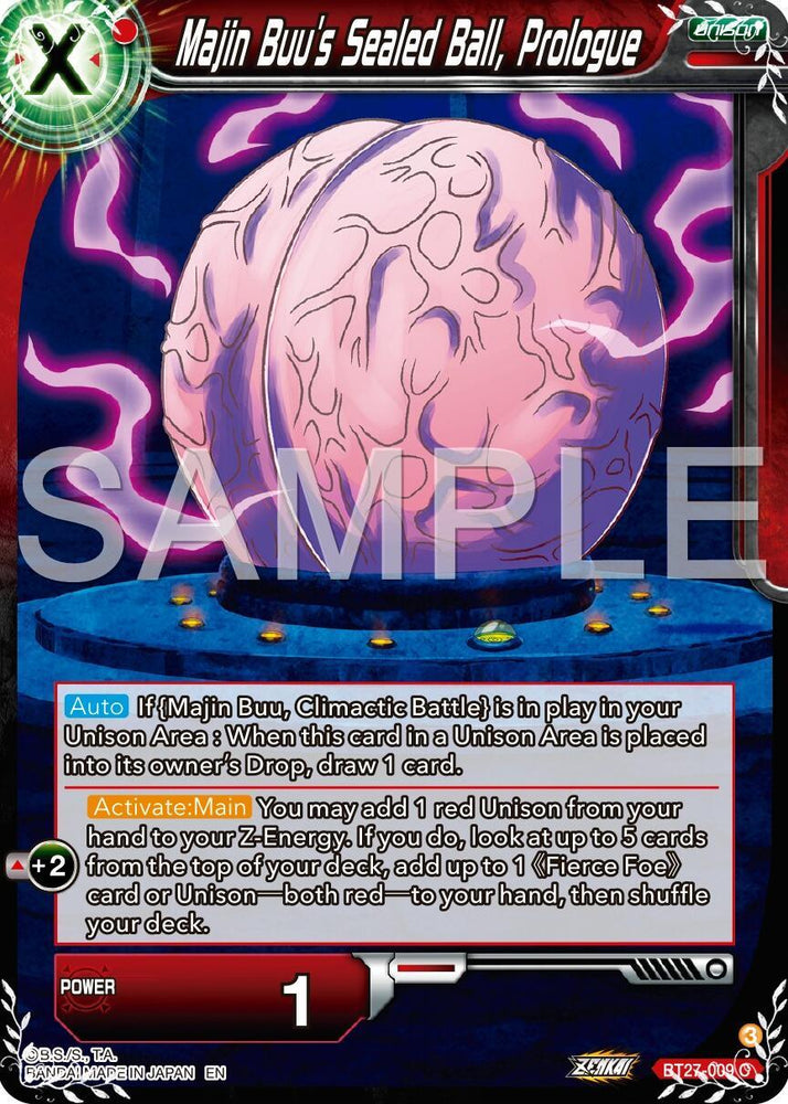 Majin Buu's Sealed Ball, Prologue (BT27-009) [History of Z] (ONLINE ORDER ONLY)