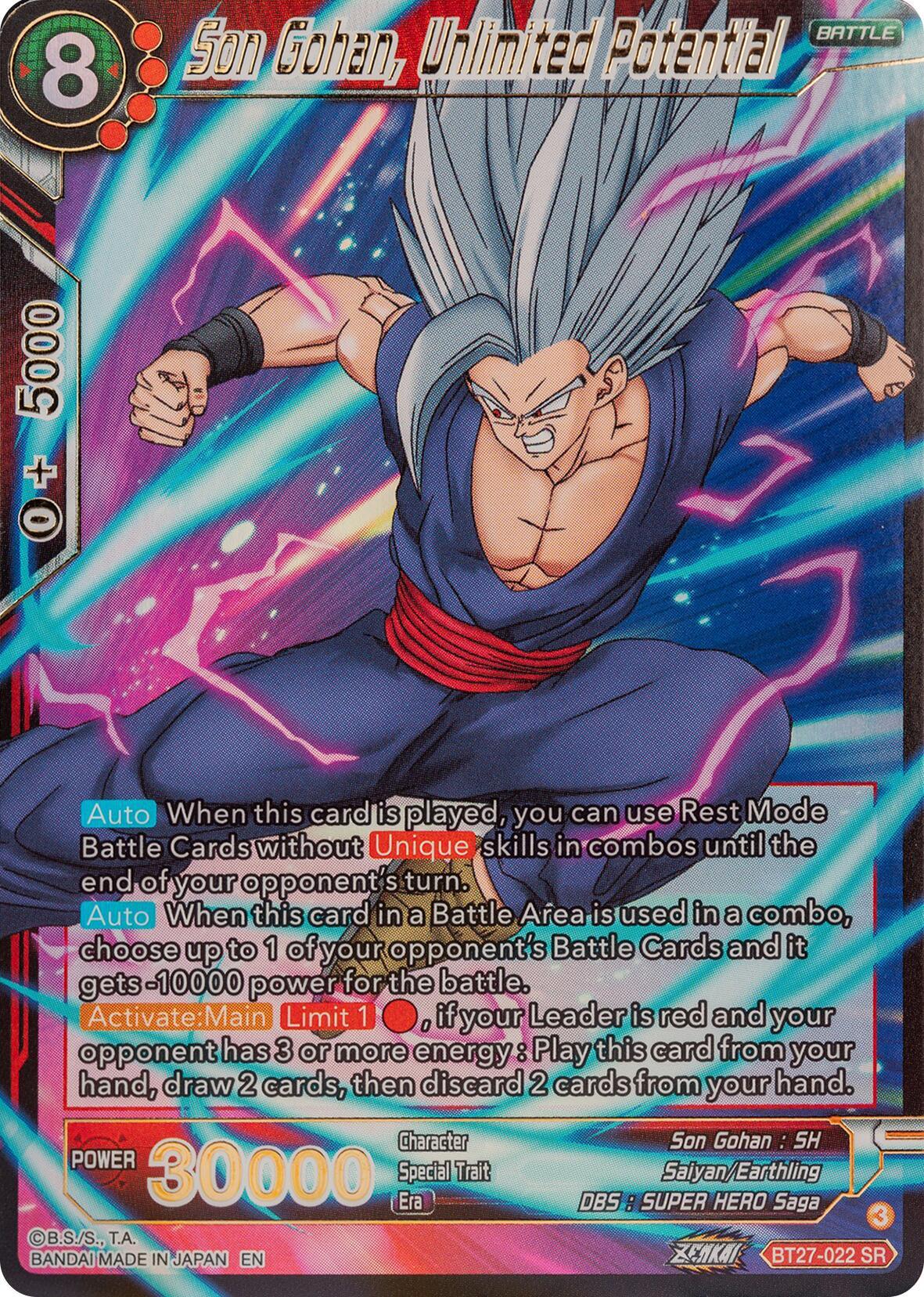 Son Gohan, Unlimited Potential (BT27-022) [History of Z] (ONLINE ORDER ONLY)