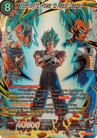 SSB Vegito, Power to Resist Despair (BT27-138) [History of Z] (ONLINE ORDER ONLY)