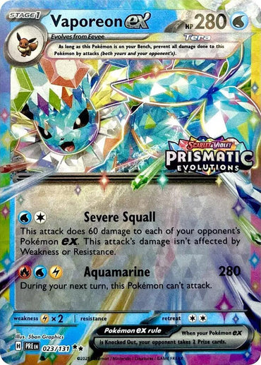 Vaporeon ex (023/131) (Prismatic Evolutions Stamp) [Scarlet & Violet: Prismatic Evolutions] (Online Only)