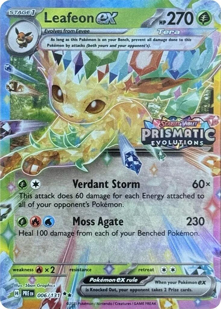 Leafeon ex (006/131) (Prismatic Evolutions Stamp) [Scarlet & Violet: Prismatic Evolutions] (Online Only)