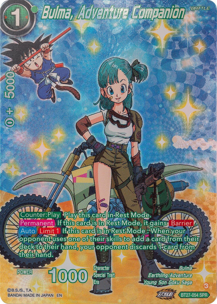 Bulma, Adventure Companion (SPR) (BT27-054) [History of Z] (ONLINE ORDER ONLY)