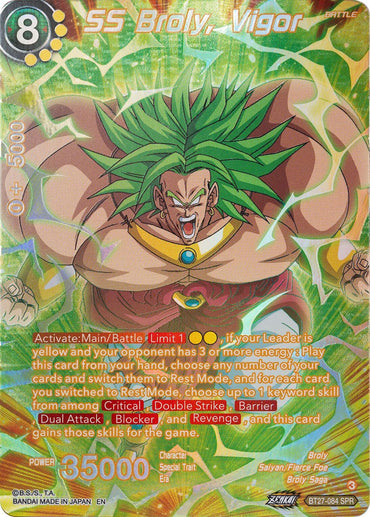 SS Broly, Vigor (SPR) (BT27-064) [History of Z] (ONLINE ORDER ONLY)