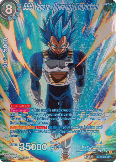 SSB Vegeta, Power of Conviction (SPR) (BT27-039) [History of Z] (ONLINE ORDER ONLY)