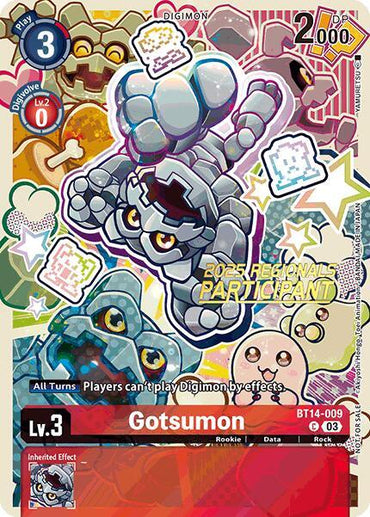 Gotsumon [BT14-009] (2025 Regionals Participant) [Blast Ace Promos] (ONLINE ORDER ONLY)