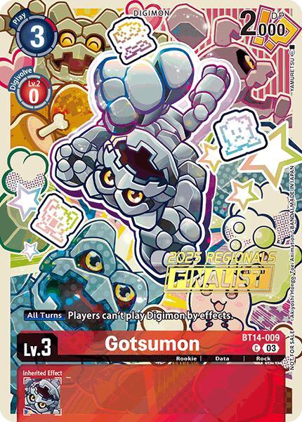 Gotsumon [BT14-009] (2025 Regionals Finalist) [Blast Ace Promos] (ONLINE ORDER ONLY)